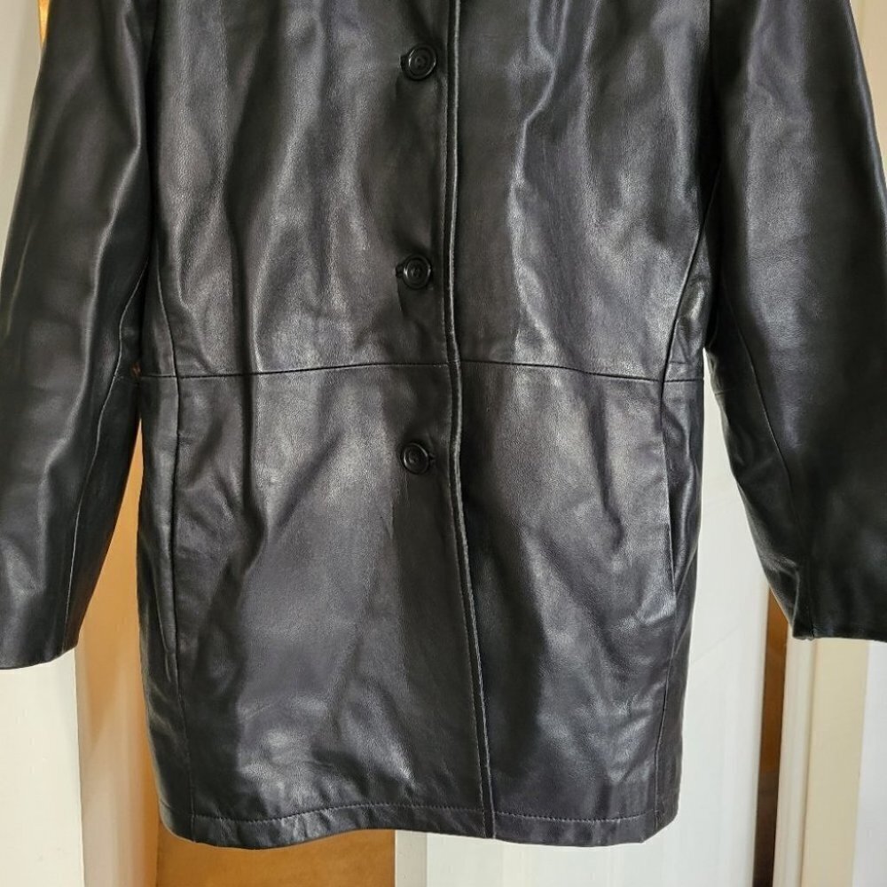 90s y2k vintage Leather blazer  jacket oversized small - Picture 7 of 14